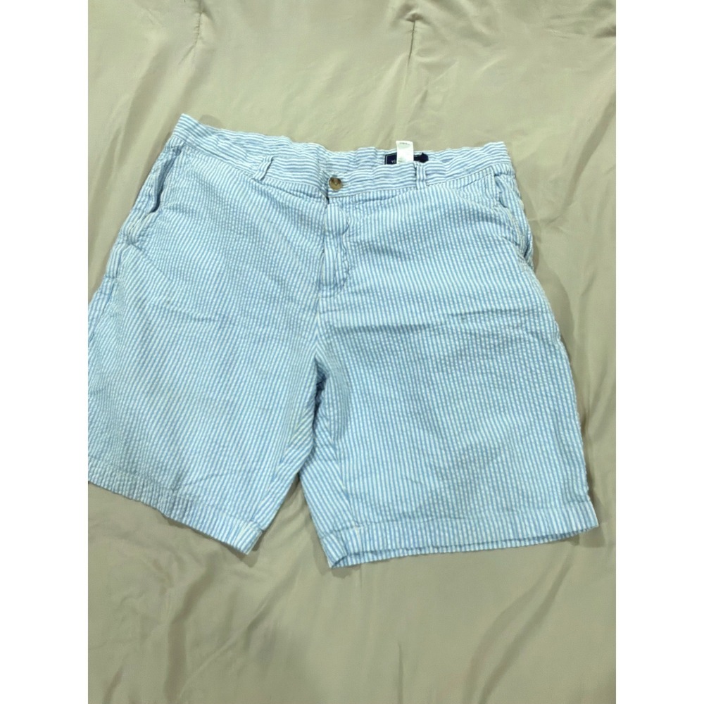 Vineyard Vines Mens Blue‎ White Seersucker Striped Shorts Size 36 Casual Summer